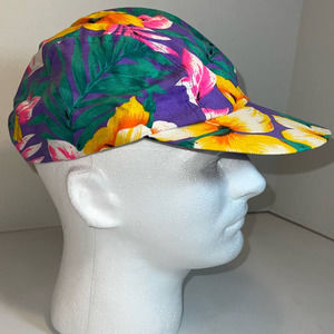 Awesome Vintage Wendy’s Tropical Floral SnapBack Baseball Cap Hat Hawaiian Theme